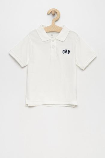 Bavlněné polo tričko GAP bílá barva