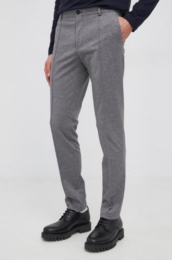 Kalhoty Calvin Klein pánské, šedá barva, přiléhavé