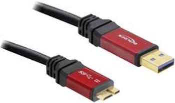 USB 3.0 kabel Delock 82762, 3.00 m, červená, černá