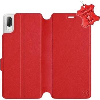 Flip pouzdro na mobil Sony Xperia L3 - Červené - kožené -   Red Leather (5903226816194)