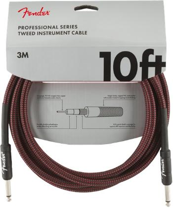 Fender Professional Series 10' Instrument Cable Red Tweed