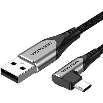 Vention Reversible 90° USB 2.0 -> microUSB Cotton Cable Gray 1m Aluminium Alloy Type (COBHF)