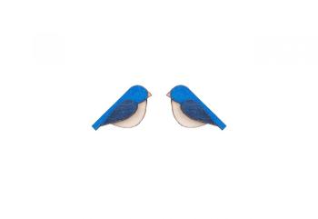 Dřevěné náušnice Blue Bird Earrings možností výměny či vrácení do 30 dnů