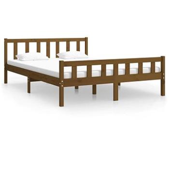 Rám postele medově hnědý masivní dřevo 150 × 200 cm King Size, 810687 (810687)
