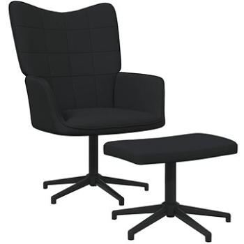 Relaxační křeslo se stoličkou černé textil, 327980 (327980)