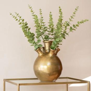 Bronzová antik kovová raw váza Tulip - 20*20*28cm ABTVG22
