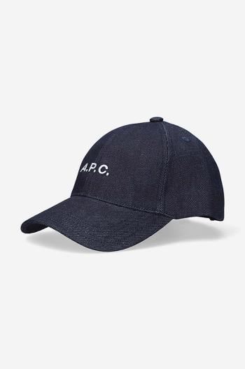 Kšiltovka A.P.C. Casquette Charlie tmavomodrá barva, s aplikací, COCSX.M24069-INDIGO