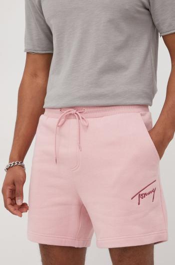 Kraťasy Tommy Jeans pánské, růžová barva