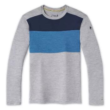 Smartwool M MERINO 250 BL COLORBLOCK CREW BOXED light grey heather-neptune blue heather Velikost: L spodní prádlo