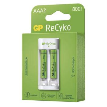 Nabíječka baterií GP Eco E211 + 2× AAA ReCyko 800