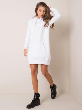 Bílé mikinové šaty RV-SK-5833.97P-white Velikost: S