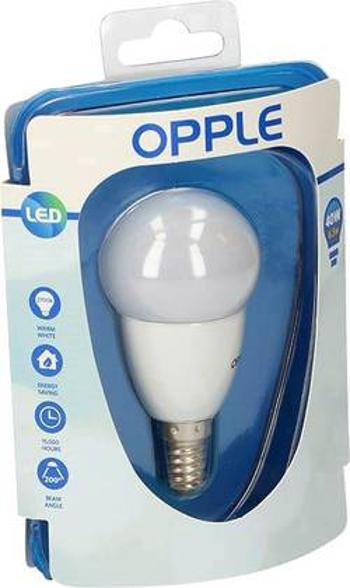 LED žárovka Opple 695671262800 230 V, E14, 6.5 W = 40 W, teplá bílá, A (A++ - E), kapkovitý tvar, 1 ks