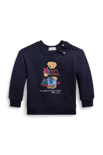 Kojenecká mikina Polo Ralph Lauren tmavomodrá barva, s potiskem