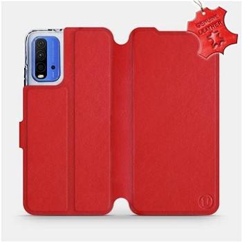 Flip pouzdro na mobil Xiaomi Redmi 9T - Červené - kožené -   Red Leather (5903516623976)