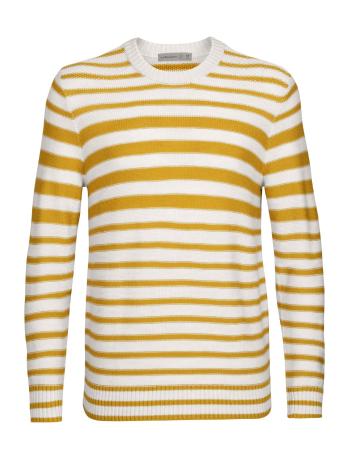 pánský merino svetr ICEBREAKER Mens Waypoint Crewe Sweater, Ecru Heather/Silent Gold/S (vzorek) velikost: M
