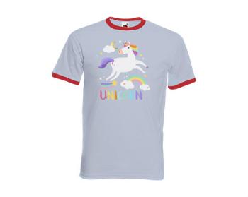 Pánské tričko s kontrastními lemy Flying unicorn