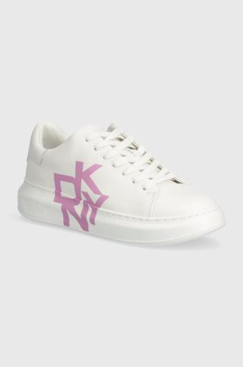 Kožené sneakers boty Dkny Keira bílá barva, K1408368