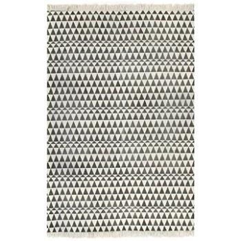 Koberec Kilim se vzorem bavlněný 160x230 cm černobílý (246550)