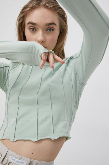 Tričko s dlouhým rukávem Reebok Classic H46798 dámský, zelená barva, s pologolfem