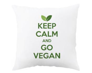 Polštář Keep calm and Go Vegan