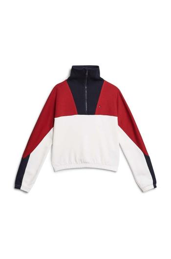 Dětská mikina Tommy Hilfiger červená barva, vzorovaná, KG0KG08040