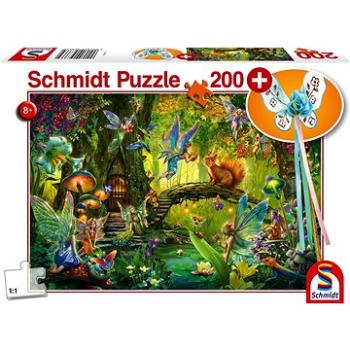 Schmidt Puzzle Víly v lese 200 dílků + dárek (vílí hůlka) (4001504563332)