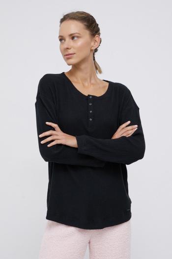 Tričko s dlouhým rukávem Calvin Klein Underwear dámské, černá barva