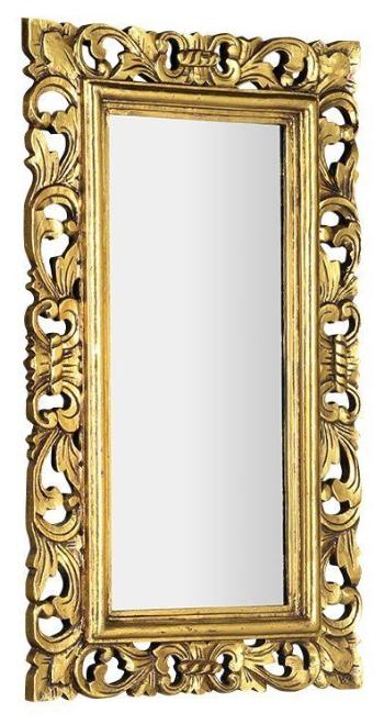 SAPHO SAMBLUNG zrcadlo ve vyřezávaném rámu, 40x70cm, zlatá IN110