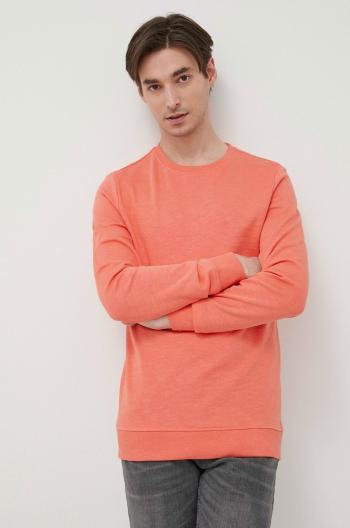 Bavlněná mikina Tom Tailor pánský, oranžová barva,