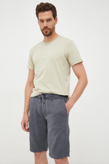 Bavlněné šortky Calvin Klein Jeans pánské, tmavomodrá barva