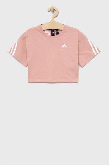 Dětské bavlněné tričko adidas Performance HD4358 růžová barva