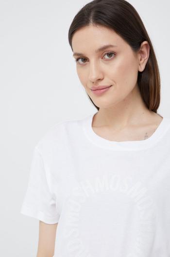 Bavlněné tričko Mos Mosh bílá barva