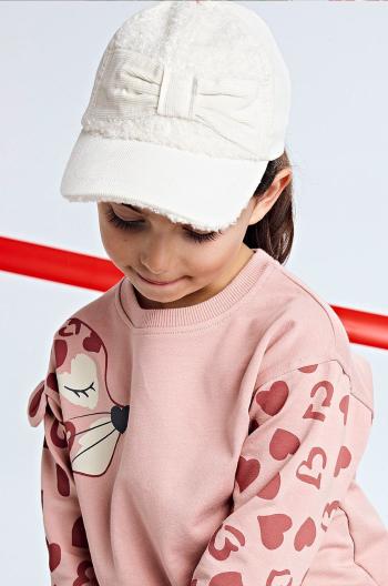 Dětska čepice Mayoral bílá barva, s aplikací