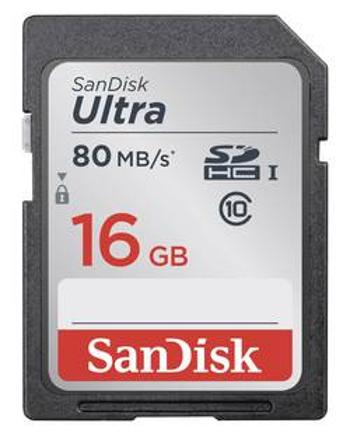 Karta SDHC, 16 GB, SanDisk Ultra® SDSDUNC-016G-GN6IN, Class 10, UHS-I