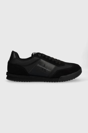 Sneakers boty Calvin Klein Jeans Low Profile Laceup černá barva