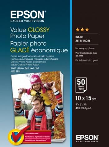 EPSON Value Glossy Photo Paper 10x15cm 50 sheet, C13S400038