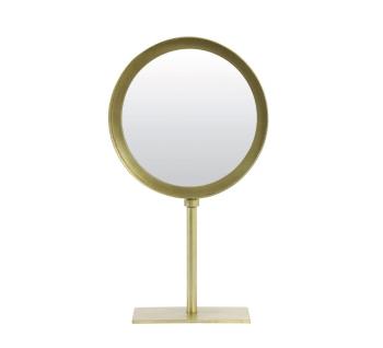 Bronzové kulaté stolní zrcadlo Lure antik bronze - 20*10*35 cm 7309620