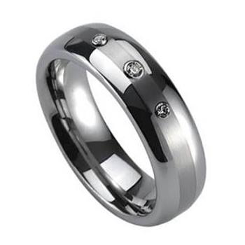 NUBIS® NWF1026 Dámský snubní prsten se 3mi zirkony - velikost 46 - NWF1026-Zr3-46