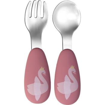 Tryco Cutlery Swan příbor pro děti Dusty Rose 2 ks