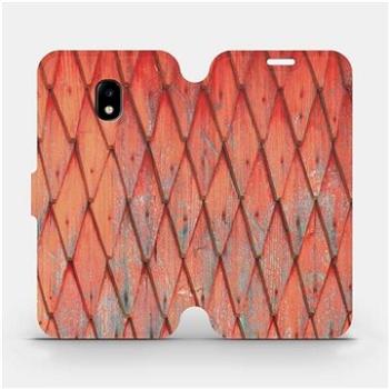 Flipové pouzdro na mobil Samsung Galaxy J3 2017 - MK01S Oranžový vzor dřeva (5903226776153)