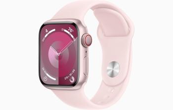 Apple Watch S9 Cell/45mm/Pink/Sport Band/Light Pink/-S/M