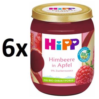 HiPP BIO Jablko a maliny 6 x 160 g