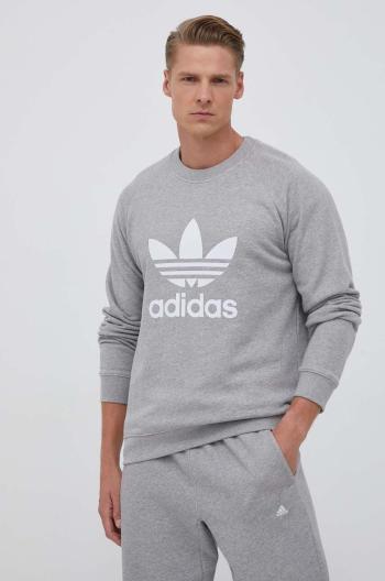 Bavlněná mikina adidas Originals pánská, šedá barva, s potiskem