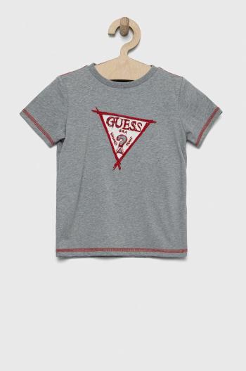 Dětské tričko Guess šedá barva