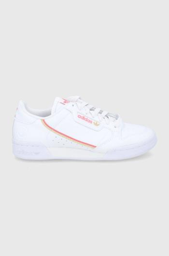 Boty adidas Originals H05315 bílá barva, na plochém podpatku