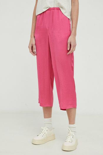 Kalhoty American Vintage dámské, růžová barva, jednoduché, high waist