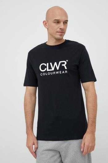 Bavlněné tričko Colourwear černá barva, s potiskem