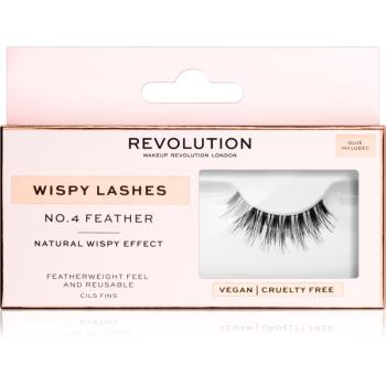 Makeup Revolution False Lashes Wispy nalepovací řasy + lepidlo 1 ml NO.4 Feather