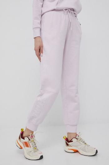 Bavlněné kalhoty Puma 848830 dámské, fialová barva, s potiskem