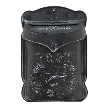 Černá antik poštovní retro schránka s ptáčkem - 26*8*39 cm 6Y4788